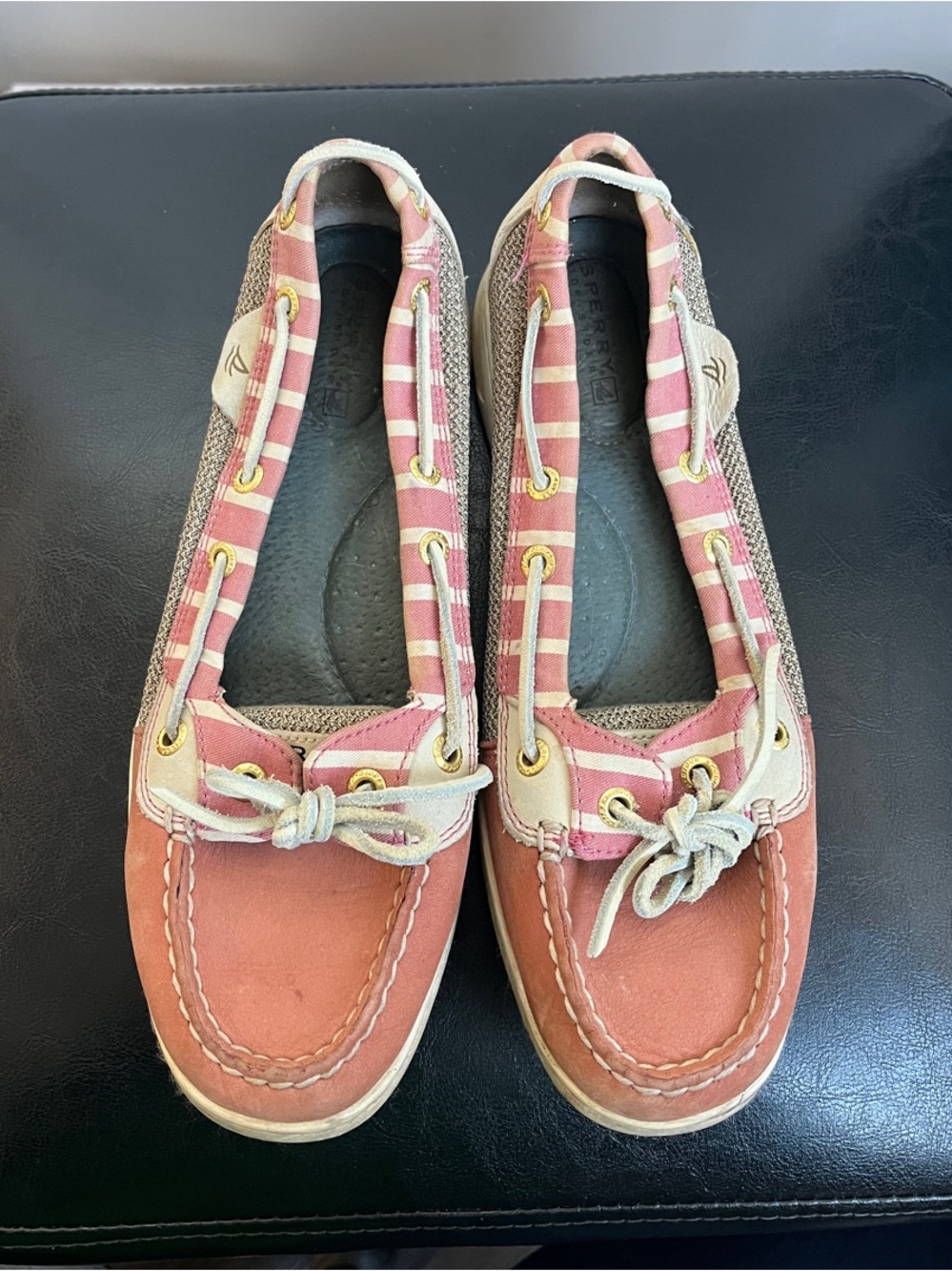 Women’s Pink Leather Slip-On Moccasin Boat Shoes
